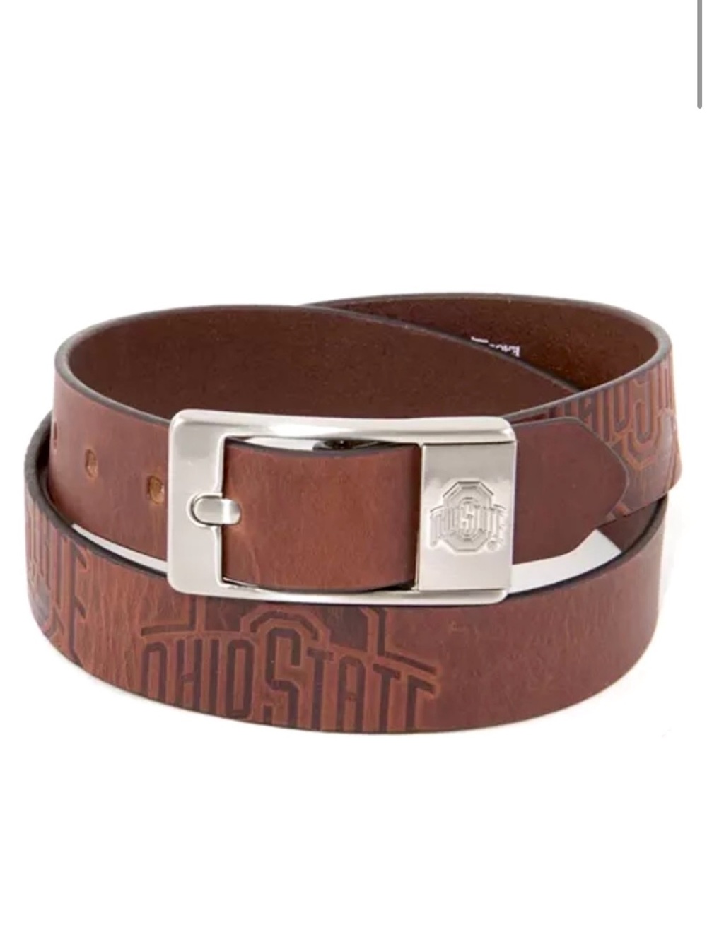 Ohio State Buckeyes Brandish Leather Belt - Brown | Size 38 | Eagles Wings